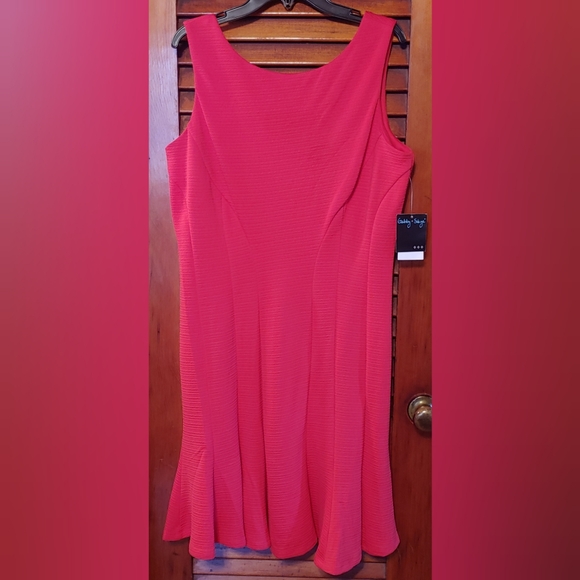 ✨Fabulous!✨Gabby Skye Red Fit-N-Flare Dress 8 NWT - Picture 3 of 5